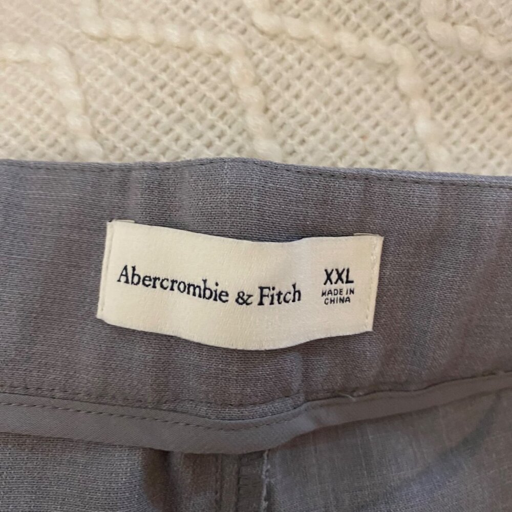 Abercrombie & Fitch Tailored Straight Leg High Rise Pants Trousers Grey - Picture 9 of 9